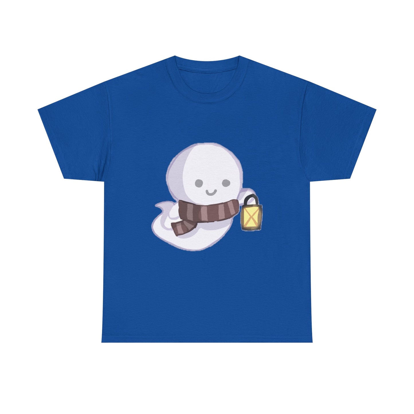 Cute Ghost Unisex Heavy Cotton Tee, Halloween Shirt, Cat Lover Gift, Witchy Vibes Tee, Cozy Unisex T-Shirt