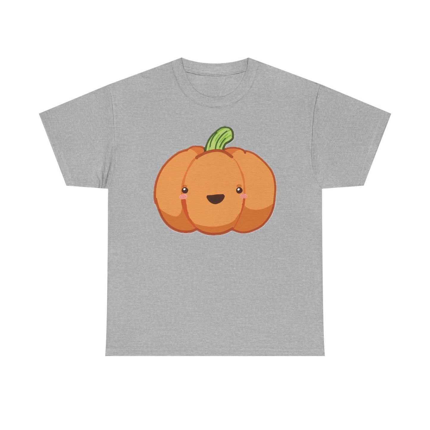 Cute Pumpkin Unisex Heavy Cotton Tee, Halloween Shirt, Cat Lover Gift, Witchy Vibes Tee, Cozy Unisex T-Shirt