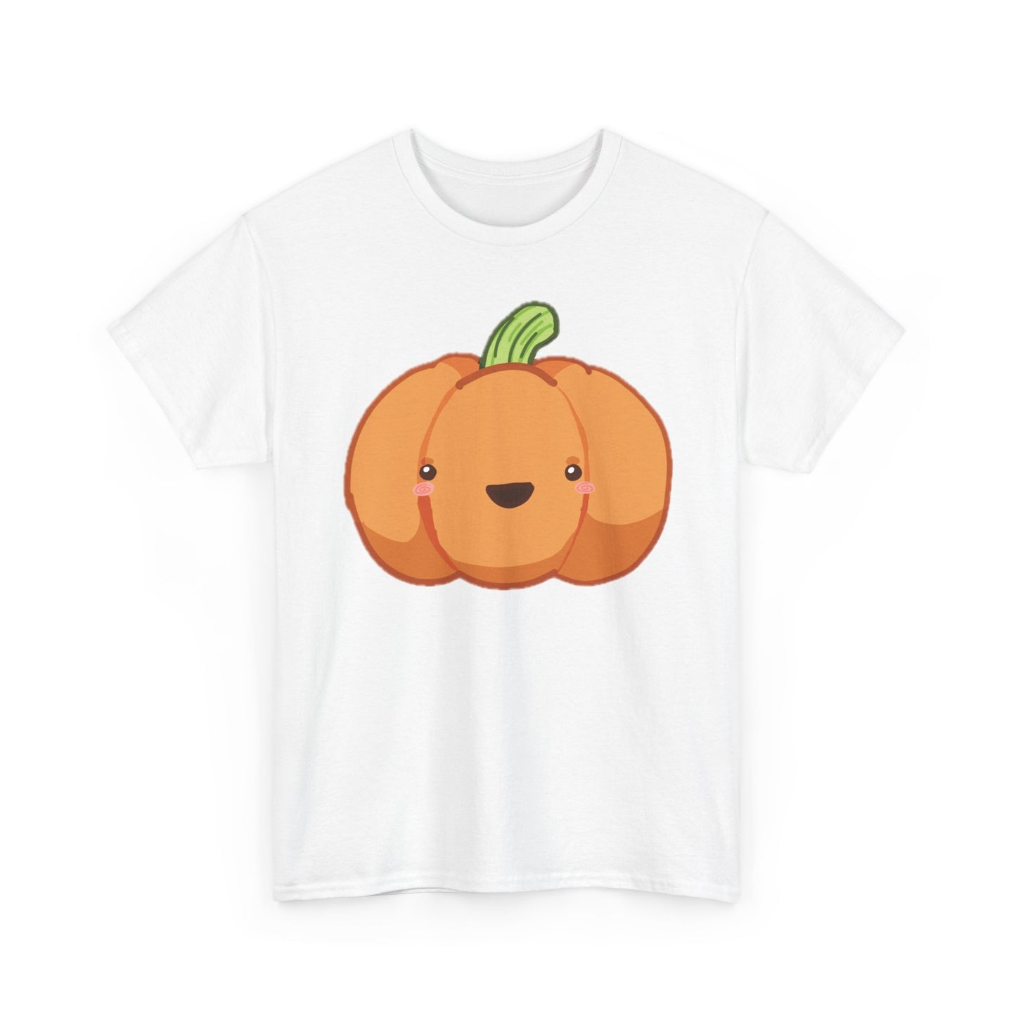 Cute Pumpkin Unisex Heavy Cotton Tee, Halloween Shirt, Cat Lover Gift, Witchy Vibes Tee, Cozy Unisex T-Shirt