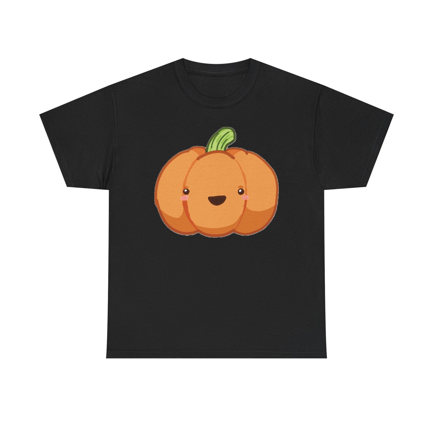Cute Pumpkin Unisex Heavy Cotton Tee, Halloween Shirt, Cat Lover Gift, Witchy Vibes Tee, Cozy Unisex T-Shirt