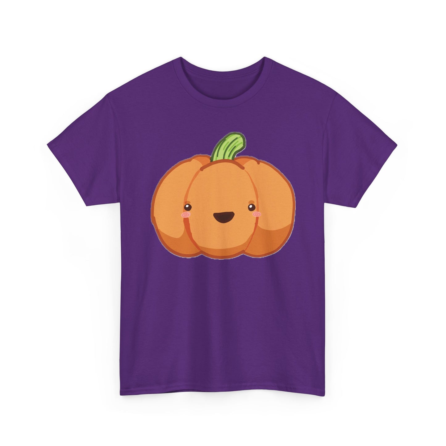Cute Pumpkin Unisex Heavy Cotton Tee, Halloween Shirt, Cat Lover Gift, Witchy Vibes Tee, Cozy Unisex T-Shirt