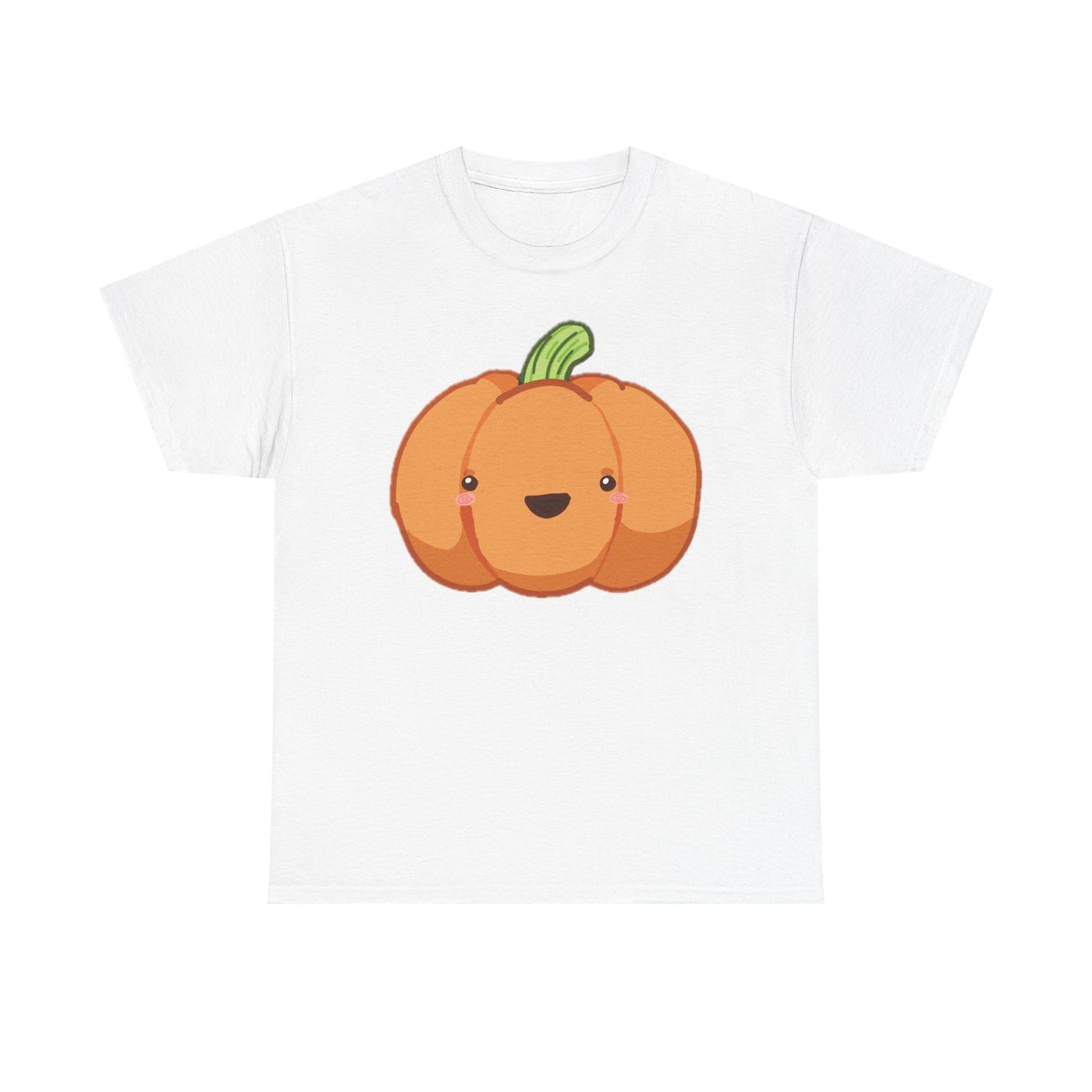 Cute Pumpkin Unisex Heavy Cotton Tee, Halloween Shirt, Cat Lover Gift, Witchy Vibes Tee, Cozy Unisex T-Shirt
