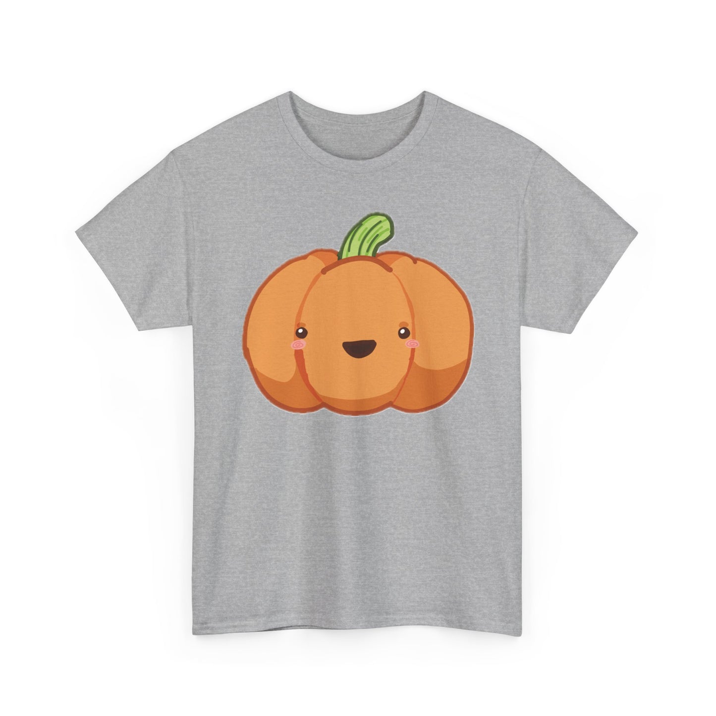Cute Pumpkin Unisex Heavy Cotton Tee, Halloween Shirt, Cat Lover Gift, Witchy Vibes Tee, Cozy Unisex T-Shirt