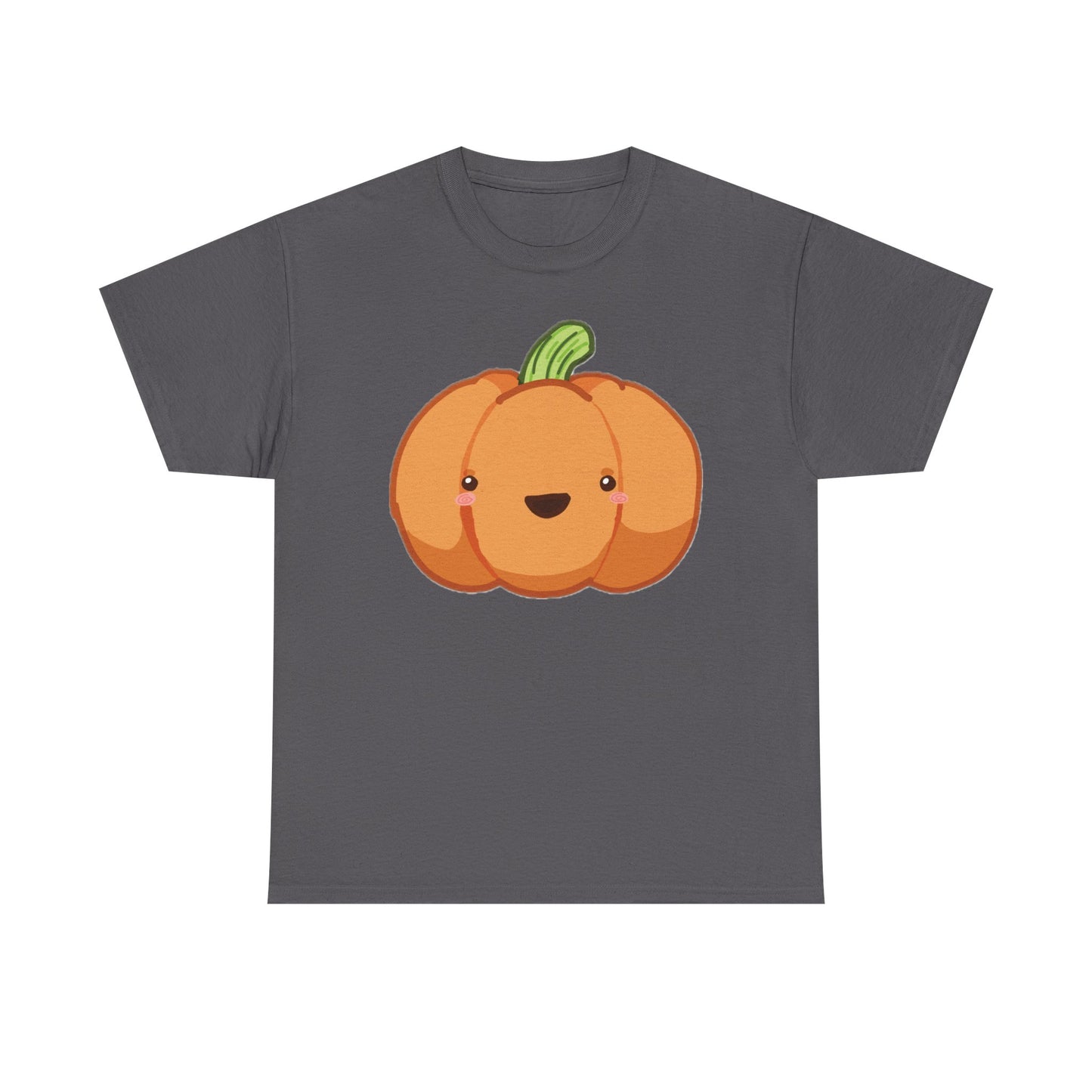 Cute Pumpkin Unisex Heavy Cotton Tee, Halloween Shirt, Cat Lover Gift, Witchy Vibes Tee, Cozy Unisex T-Shirt