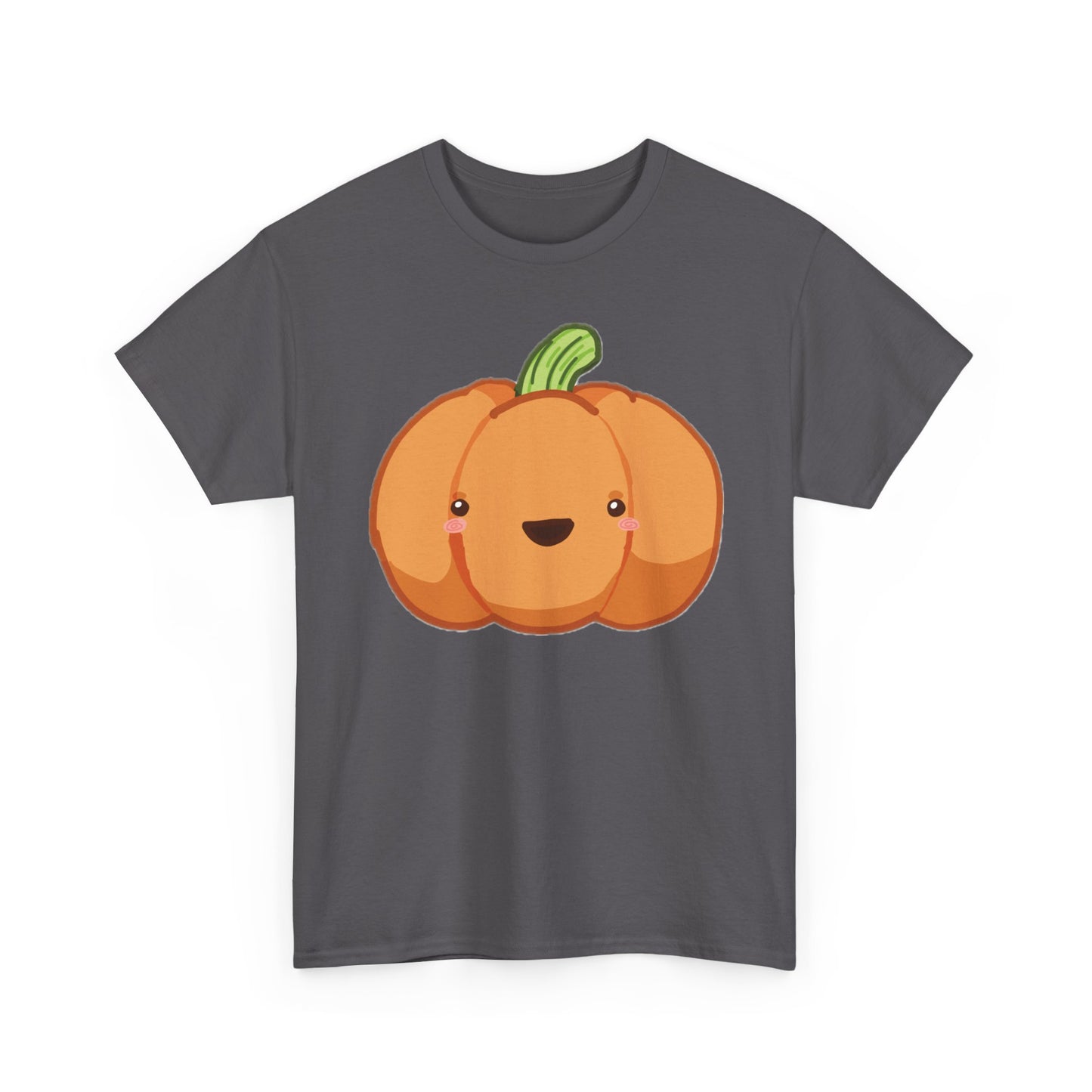 Cute Pumpkin Unisex Heavy Cotton Tee, Halloween Shirt, Cat Lover Gift, Witchy Vibes Tee, Cozy Unisex T-Shirt