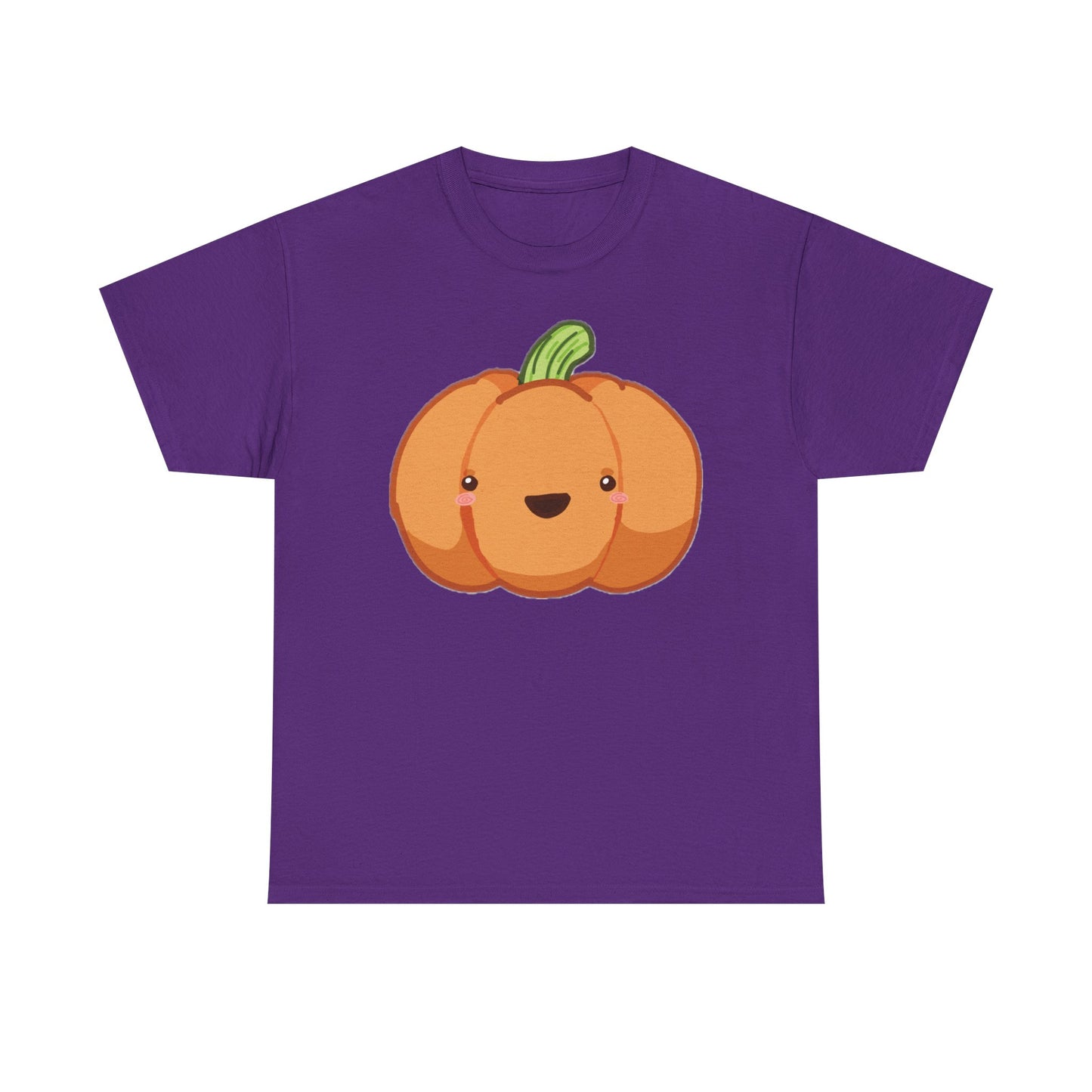Cute Pumpkin Unisex Heavy Cotton Tee, Halloween Shirt, Cat Lover Gift, Witchy Vibes Tee, Cozy Unisex T-Shirt