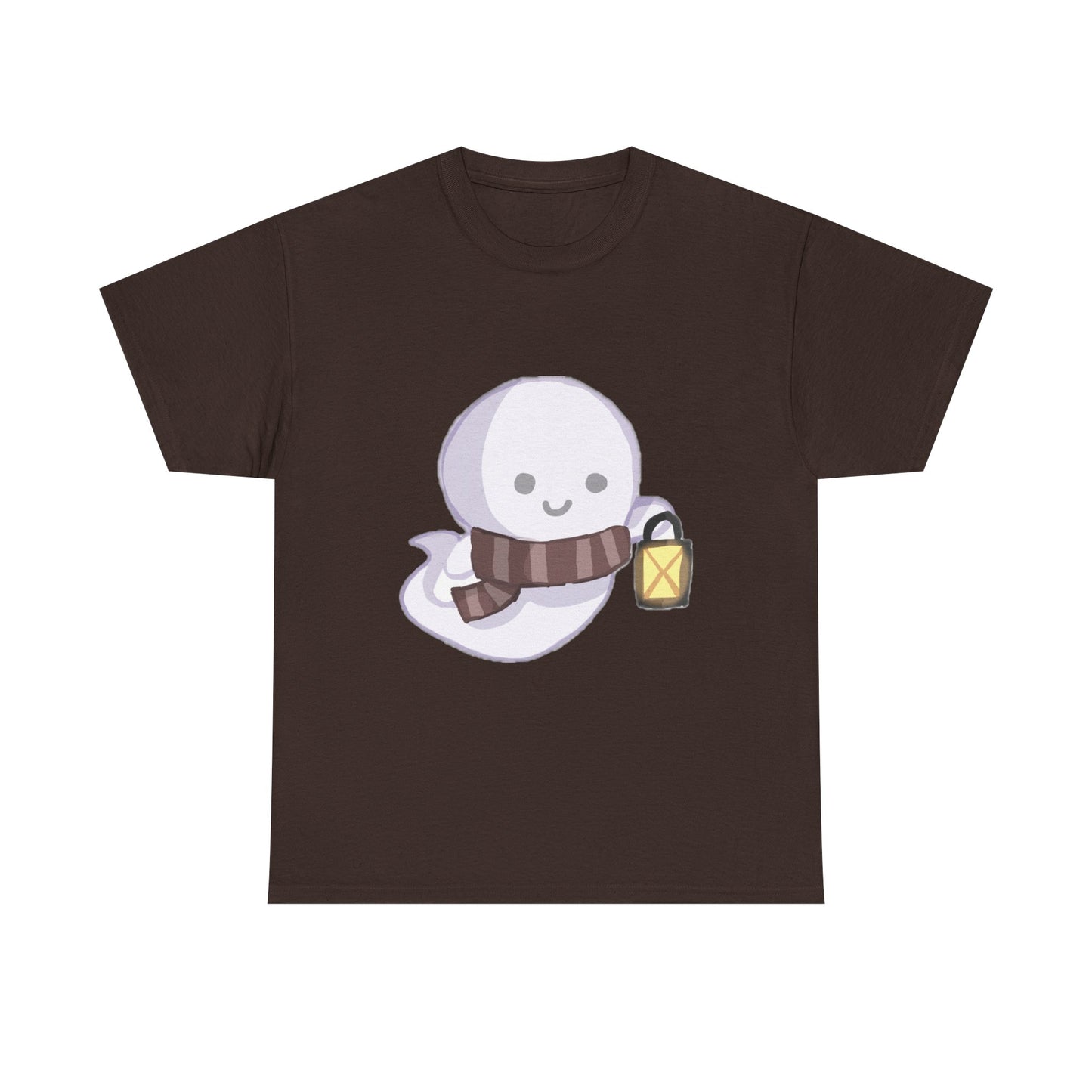 Cute Ghost Unisex Heavy Cotton Tee, Halloween Shirt, Cat Lover Gift, Witchy Vibes Tee, Cozy Unisex T-Shirt
