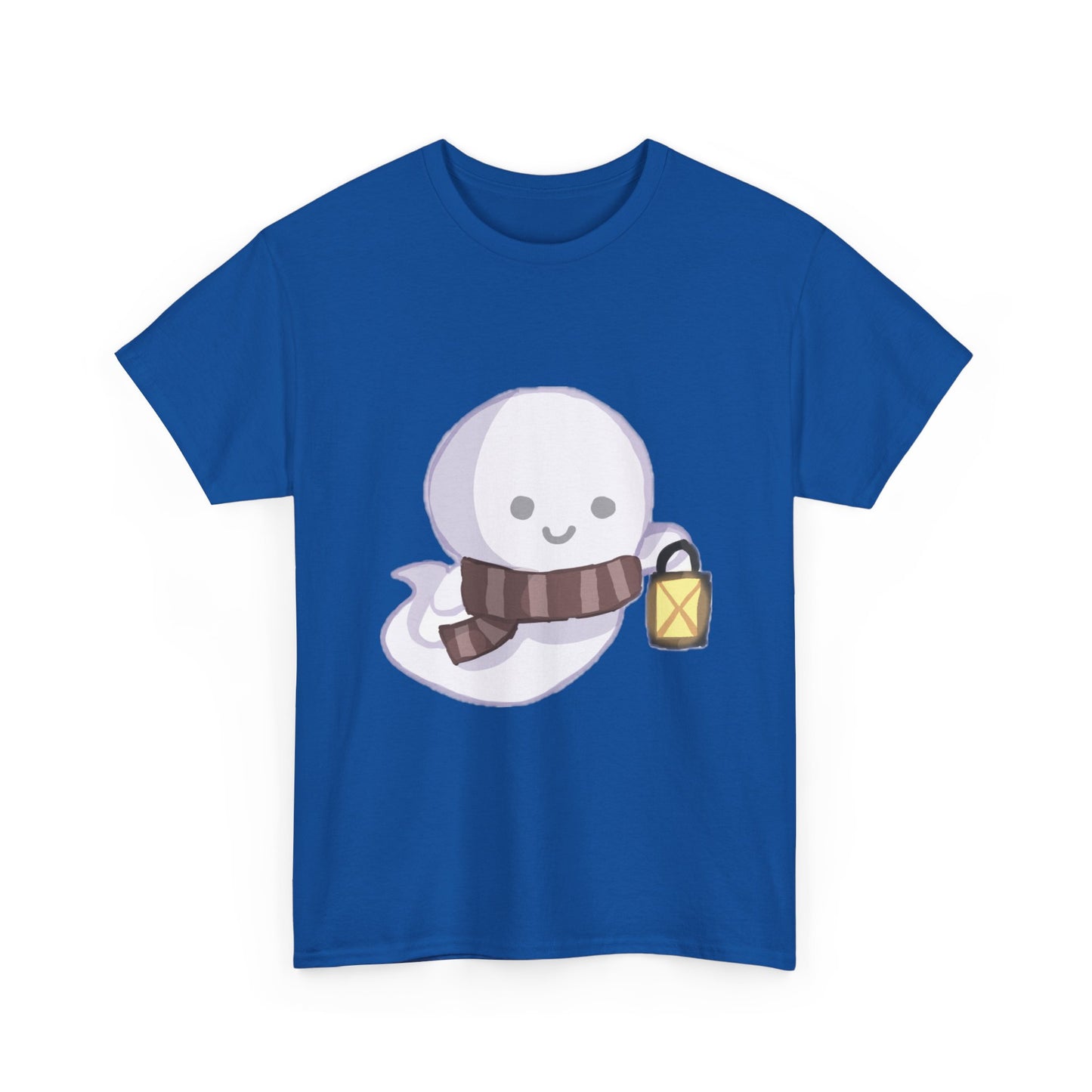 Cute Ghost Unisex Heavy Cotton Tee, Halloween Shirt, Cat Lover Gift, Witchy Vibes Tee, Cozy Unisex T-Shirt