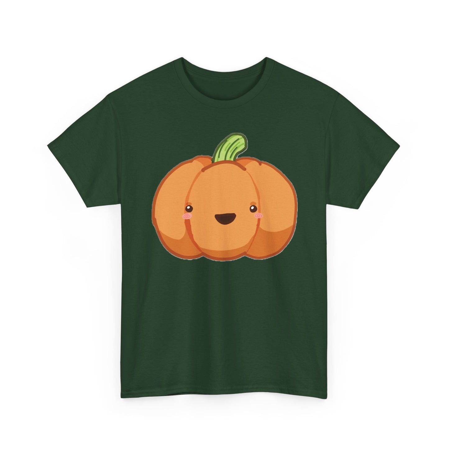 Cute Pumpkin Unisex Heavy Cotton Tee, Halloween Shirt, Cat Lover Gift, Witchy Vibes Tee, Cozy Unisex T-Shirt