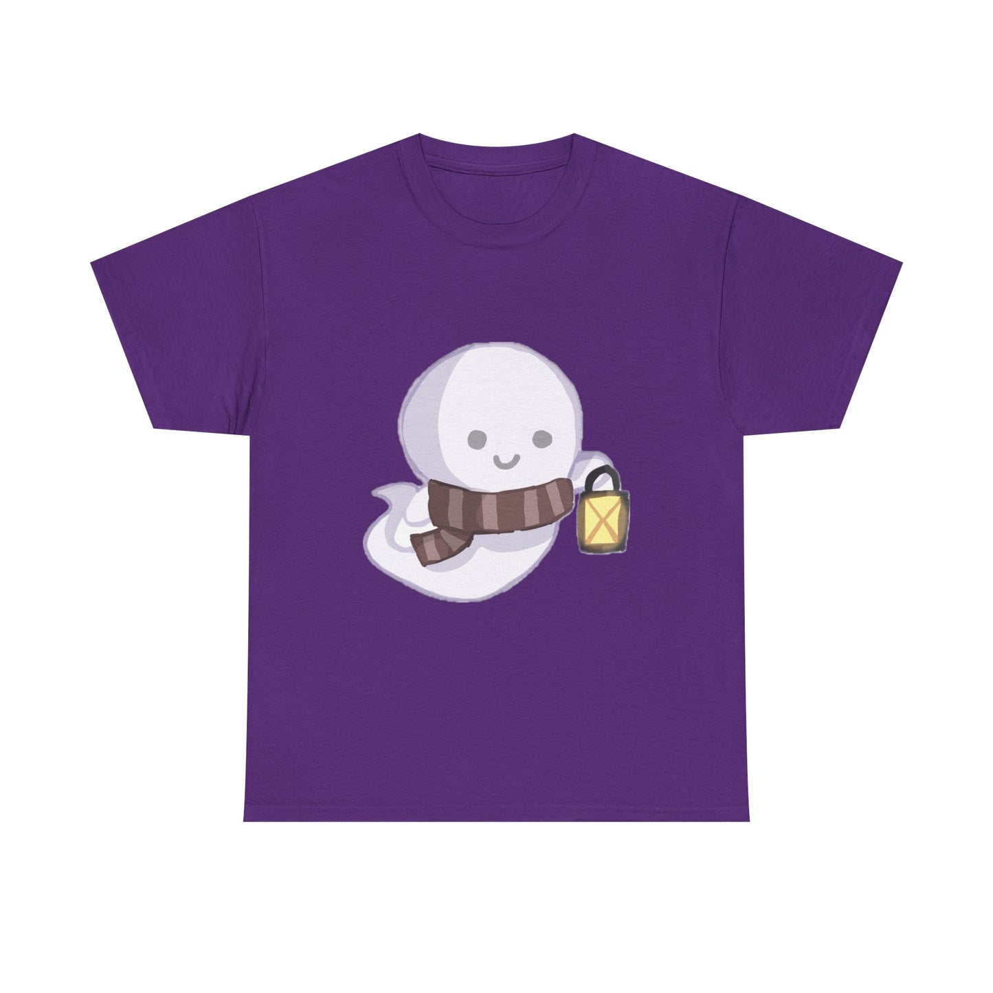 Cute Ghost Unisex Heavy Cotton Tee, Halloween Shirt, Cat Lover Gift, Witchy Vibes Tee, Cozy Unisex T-Shirt