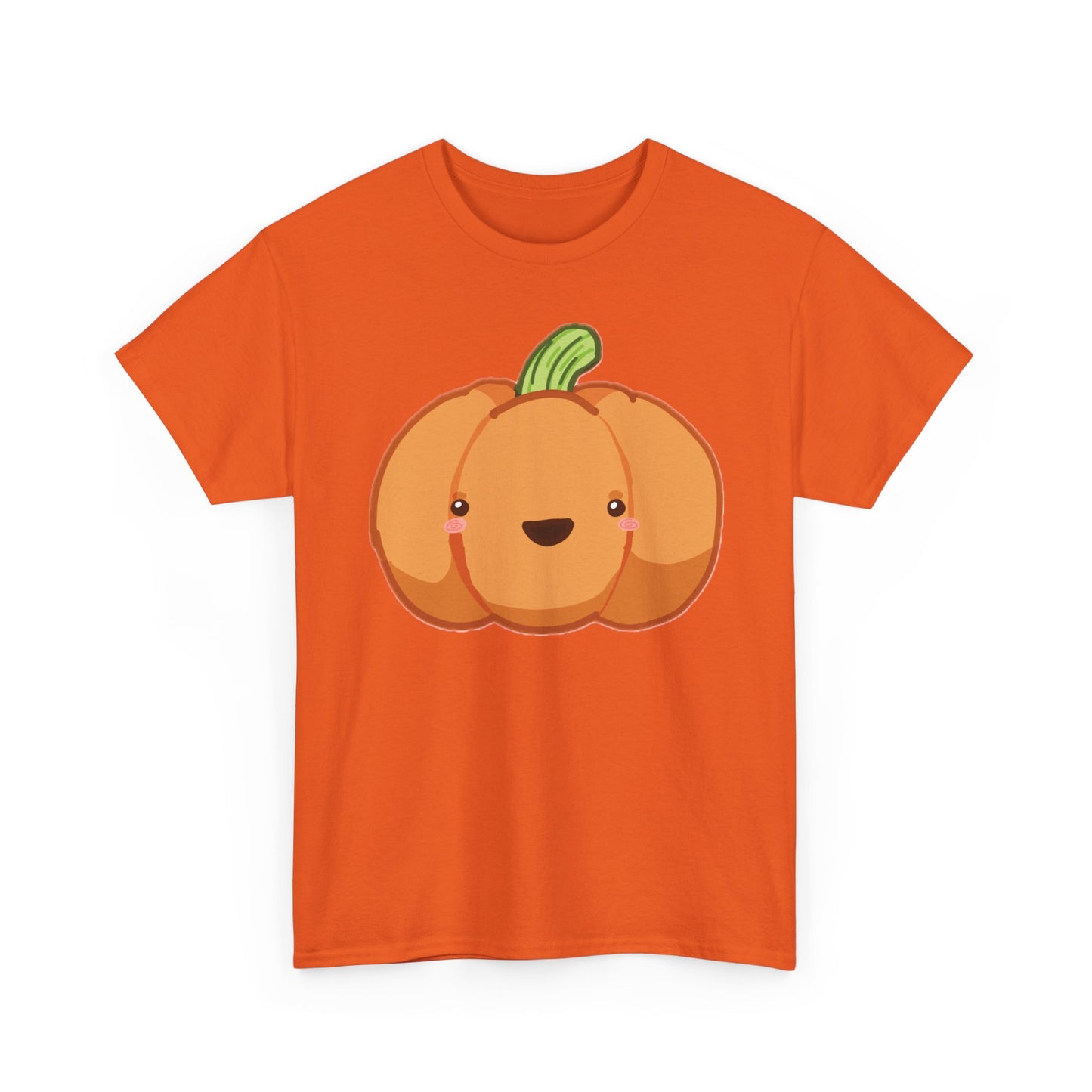 Cute Pumpkin Unisex Heavy Cotton Tee, Halloween Shirt, Cat Lover Gift, Witchy Vibes Tee, Cozy Unisex T-Shirt