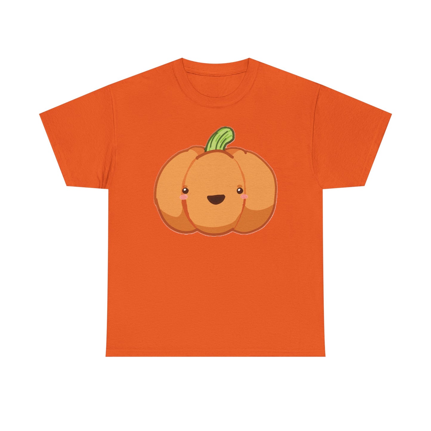 Cute Pumpkin Unisex Heavy Cotton Tee, Halloween Shirt, Cat Lover Gift, Witchy Vibes Tee, Cozy Unisex T-Shirt