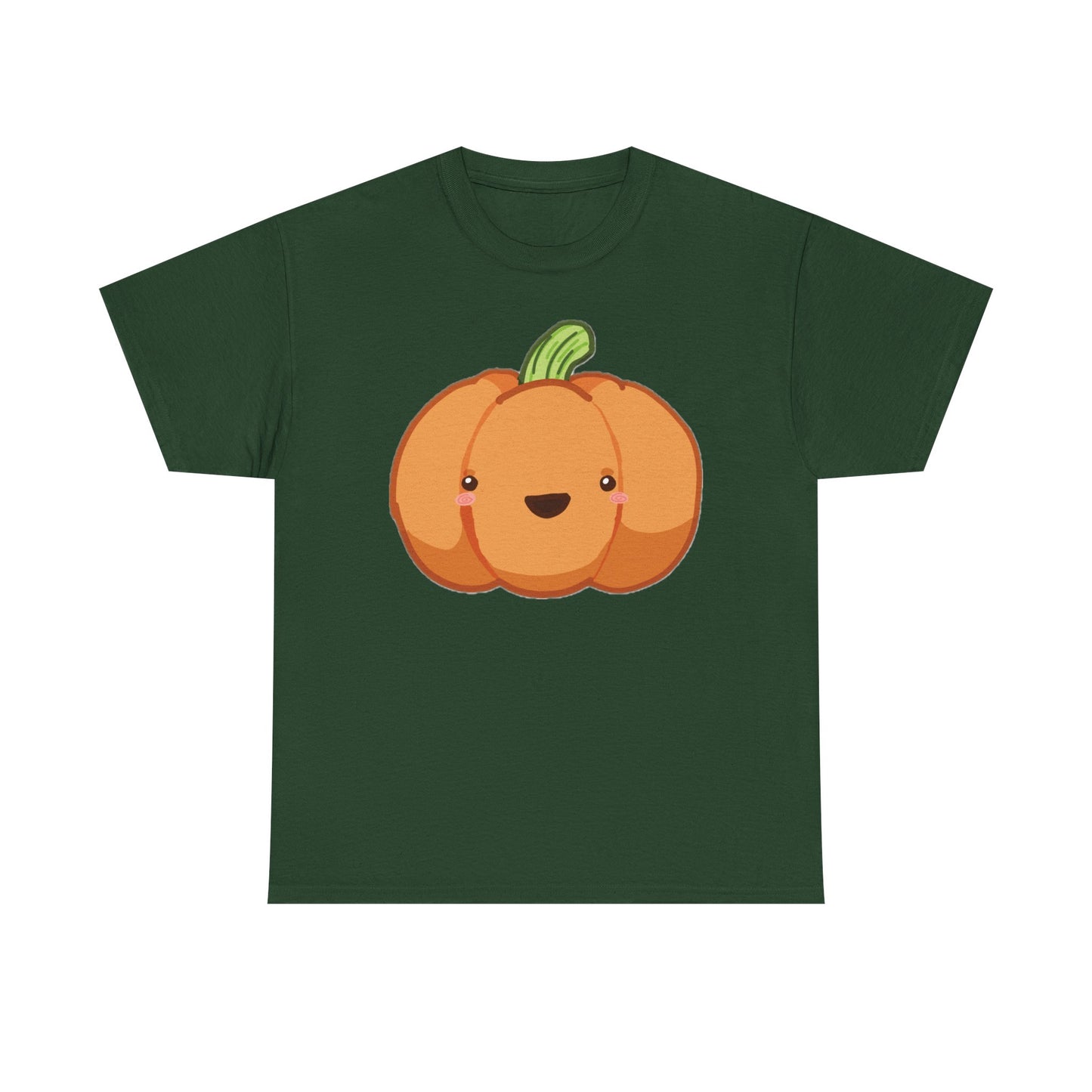 Cute Pumpkin Unisex Heavy Cotton Tee, Halloween Shirt, Cat Lover Gift, Witchy Vibes Tee, Cozy Unisex T-Shirt