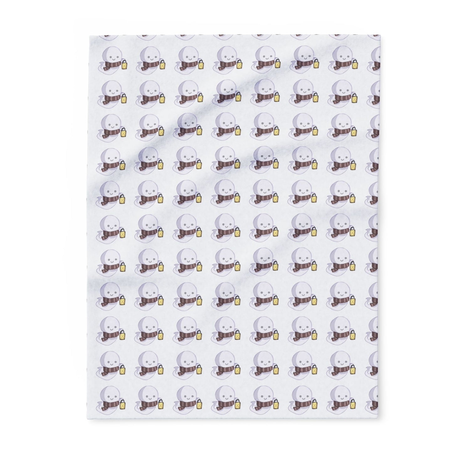 Ghost Pattern Fleece Blanket, Cozy Fall Home Decor, Halloween Gift, Autumn Snuggle Blanket, Seasonal Throw